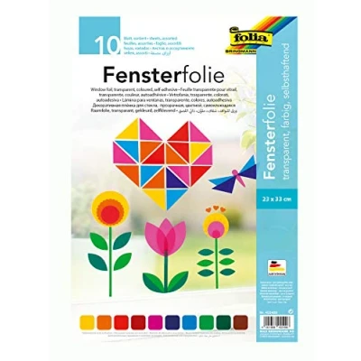 Afbeelding van Raamfolie Folia 23x33cm 10 vel kleuren