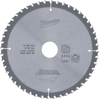 Afbeelding van Milwaukee Cirkelzaagblad 184 x 30 mm (48 tanden)