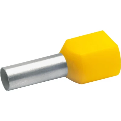 Afbeelding van Klauke 87514 Dubbele adereindhulzen 6 mm² Deels geïsoleerd Geel 100 stuk(s)