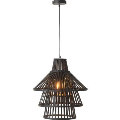 Afbeelding van J Line hanglamp Lagen hout zwart large