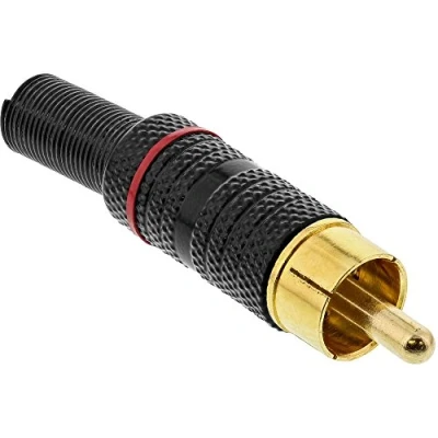 Afbeelding van InLine RCA plug soldeer versie, Audio aansluitingen, Zwart