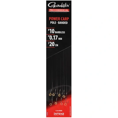 Afbeelding van Gamakatsu Pro Commercial Power Carp Spade Ready Rigs 20cm Banded (8 pcs) Haak 10 0.17mm