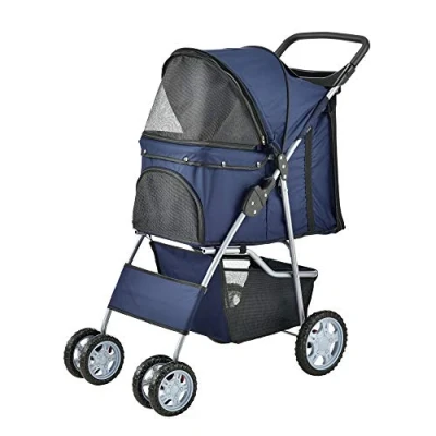 Afbeelding van Hondenbuggy met 4 wielen 73x46x100 cm max. 15 kg blauw