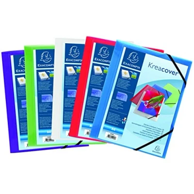 Afbeelding van Elastomap Exacompta Kreacover A4 3 kleppen PP assorti
