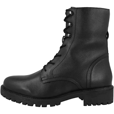 Afbeelding van Geox Hoara Veterboots, Dames, Maat: 39.5, Black Leer