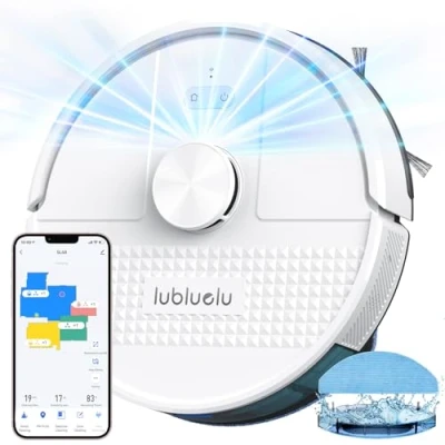 Afbeelding van Lubluelu 3 in 1 robotstofzuiger en dweil, 4500 Pa met cartografie, LiDAR navigatie, 5 kaarten, 24 verbodszones, wifi/app/Alexa, zelflader,