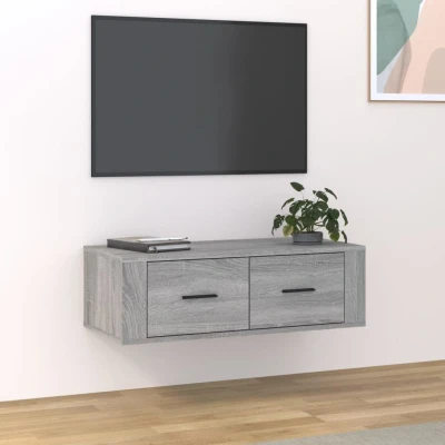 Afbeelding van Tv hangmeubel 80x36x25 cm bewerkt hout grijs sonoma eikenkleur