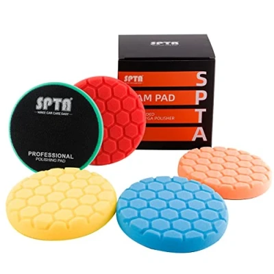 Afbeelding van SPTA Logic Set van 5 zeshoekige polijstpads voor excentrische polijstmachine Professionele autopolijstset (15,2 cm)