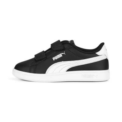 Afbeelding van Smash 3.0 leren V sneakers, Zwart/Wit, Maat 27,5 PUMA
