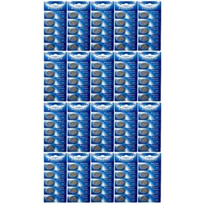 Afbeelding van 100 x CR2032 3 V Lithium Knopfzelle 210 mAh CR 2032 (20 blisterkaarten met 5 batterijen) EINWEG Merk Eunicell FBA