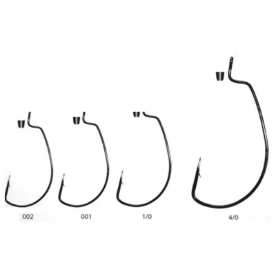 Afbeelding van Spro Worm Ewg Hooks Sil Stopper Black # 4/0 Vishaak