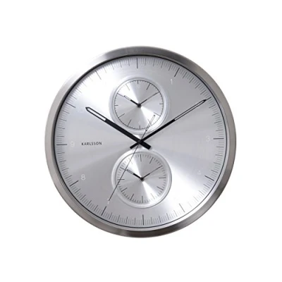 Afbeelding van Wandklok Multiple Time Aluminium Geborsteld Ø50cm