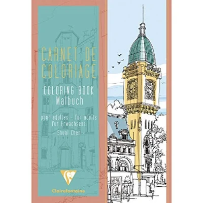 Image de Carnet de coloriage Villes pour adulte 24 pages 21 x 29,7 cm