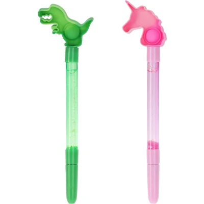 Afbeelding van Pop It Balpen Figuur met en Glitter