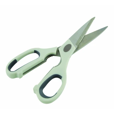 Afbeelding van Fackelmann Multifunctionele keukenschaar groot, polypropyleen, rubber en roestvrij staal, wit groen, 22 cm