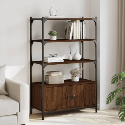 Afbeelding van Boekenkast 3 laags 70x30x109,5 cm bewerkt hout bruineikenkleur