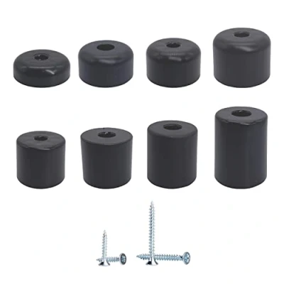 Afbeelding van Marcopol 8 stuks meubelpoten zwart, hoogte 25 mm, rond Ø 50 kunststof materiaal, schroeven inbegrepen (8, mm)