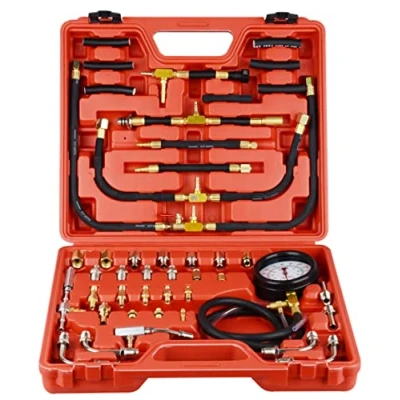 Afbeelding van DAYUAN TU 443 benzinedruktesterset, injectiesysteem, brandstofinjectie druktester, auto gereedschapsset met adapter en manometer 0 140 psi/0 10 bar