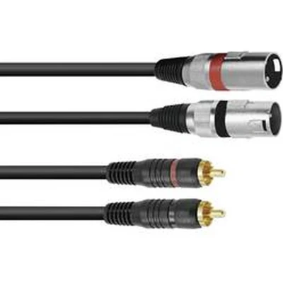 Afbeelding van Omnitronic Adaptercable 2xXLR(M)/2xRCA 1.0m bk