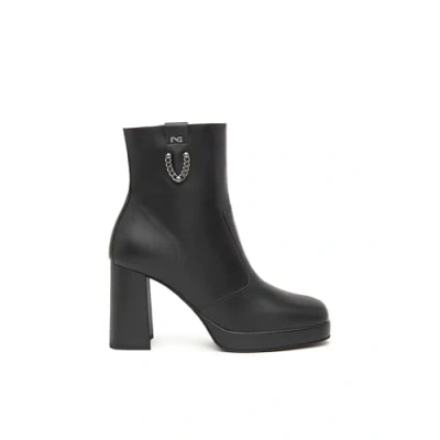 Afbeelding van Nero Giardini I410905D Leren enkellaarsjes voor dames, Zwart