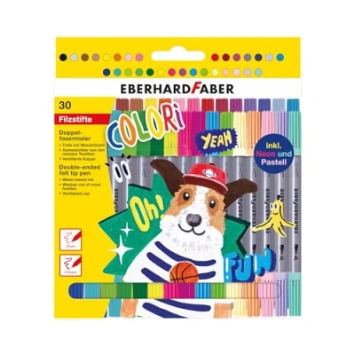 Afbeelding van Eberhard Faber viltstiften duo punten 2mm + 3 4mm 30 stuks EF 550030