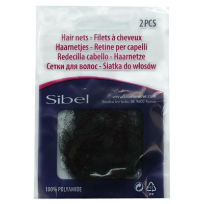 Afbeelding van Sinelco Nylon haarnetje zwart 2st Haibu by Kapperskorting.com
