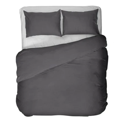 Afbeelding van Sale Kayori dekbedovertrek Showa Flanel Antracite 200/200 220 +2 slopen (Kleur: Antracite)