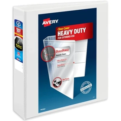Afbeelding van Avery Robuuste map met 3 ringen, One Touch schuine 5,1 cm, voor 21,6 x 27,9 cm papier, 1 witte (79792)
