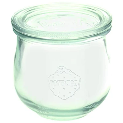 Afbeelding van Weck Set van 6 tulpenpotten #746 370 ml (set 6, tang + rubber, deksel Ø 80 mm, jampotten, dessertpotten, jampotjes) 58309