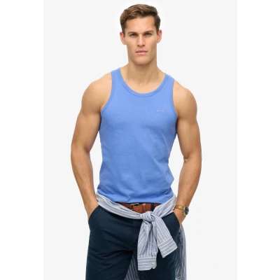 Afbeelding van Superdry Essential Tanktop Heren Chambray Blue M Blauw Shirts, Polo&#039;s &amp; Blouses