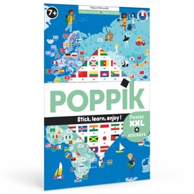 Image de Jeu créatif Poppik Discovery Sticker Les Drapeaux du Monde