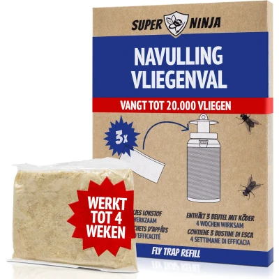 Afbeelding van Super Ninja Vliegenval Navulpak Stuks Vliegenvanger voor Buiten Zeer Effectieve met Ecologische Lokstof Milieuvriendelijk &amp; Gemakkelijk te Gebruiken