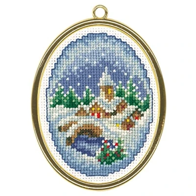 Afbeelding van Vervaco Winterdorpjes met gouden kader (pakket) set van 3 PN 0147905