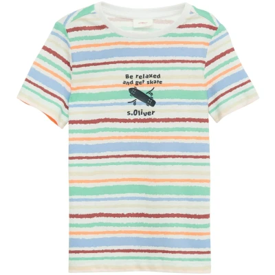 Afbeelding van s.Oliver T shirt Maat 104/110 Jongens 01A1 WHITE