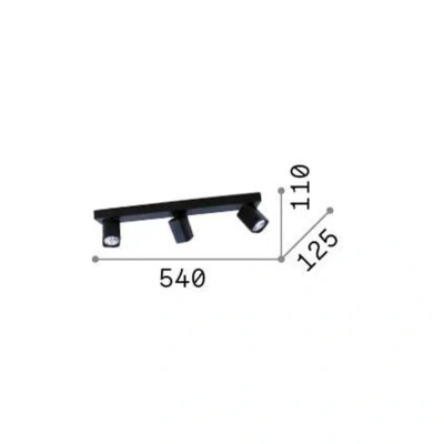 Afbeelding van Ideal Lux plafondspot Rudy Square, wit, 3 lamps, metaal