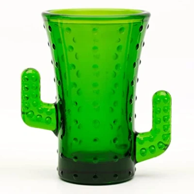 Afbeelding van CKB LTD 4 stuks Cactus Tequila borrelglazen 50 ml nieuwigheid kleine sterke drank kleurrijk glas groen