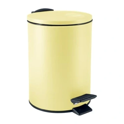Afbeelding van Spirella Pedaalemmer Cannes geel 3 liter metaal L17 x H25 cm soft close toilet/badkamer