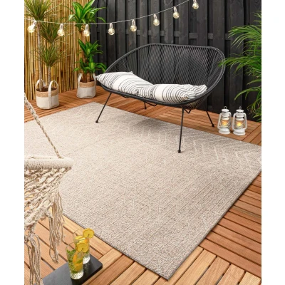 Afbeelding van Buitenkleed Zig Zag Summer Oudroze/crème 66x230 Cm