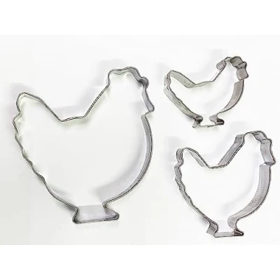 Afbeelding van Selecto Bake 3Pcs Boerderij Kip Cutter Set Roestvrij Staal Koekjes Pads Sandwich Cake Mold fondant Cookie Pers