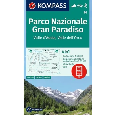 Afbeelding van Kompass Wanderkarten WK86 Gran Paradiso