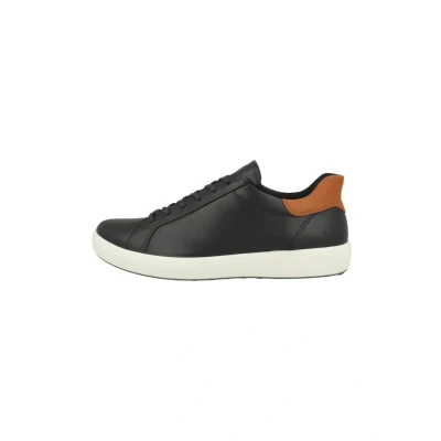 Afbeelding van ECCO SOFT Sneaker Sneakers laag, Heren, Maat: 43, Black cognac Leer