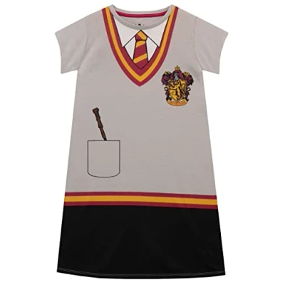 Afbeelding van HARRY POTTER Nachthemden Hogwarts meisjeshemd Gryffindor nachthemd voor kinderen, grijs.