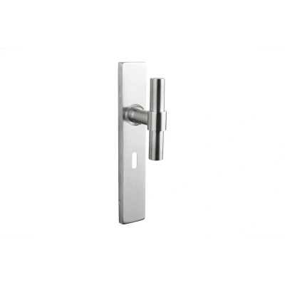 Afbeelding van Lavuzo deurkruk Pesaro RVS met rechthoekig schild SL56 Per set