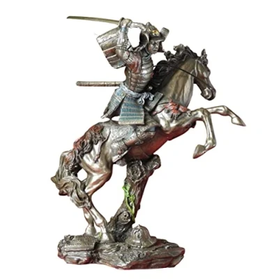Afbeelding van Veronese Design beeld/figuur Samoerai met Zwaard op Paard zeer gedetailleerd (hxbxd) ca. 25cm 13 cm x 20cm