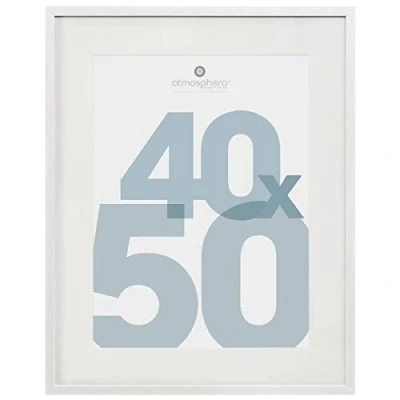 Afbeelding van Fotolijst Wit Glas 40 X 50 CM Wissellijst met passe partout Glazen Posterlijst