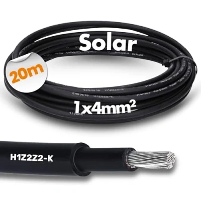 Afbeelding van 20 meter Lapp 1023759 H1Z2Z2 K, geoptimaliseerde versie 1 x 4 BK, kabel voor zonne energie, zonnekabel, buiten, uv bestendig, halogeenvrij, robuust, waterdicht