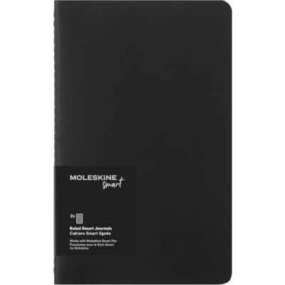 Afbeelding van Moleskine Notitieboek Smart Collectie Cahier Large Zachte Kaft Gelinieerd Zwart (Set van 2)