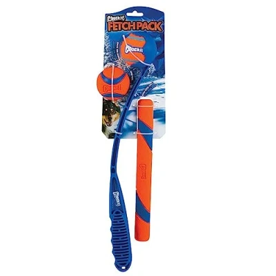Afbeelding van Chuckit! Feestdagen Apporteer Set Hondenspeelgoed Hondenspeeltjes 4 Delig Blauw/Oranje