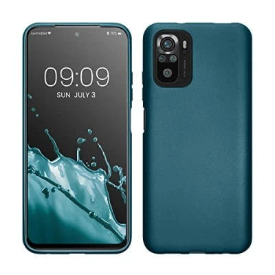 Afbeelding van kwmobile telefoonhoesje geschikt voor Xiaomi Redmi Note 10 / 10S Hoesje smartphone Back cover in Metallic carabisch blauw