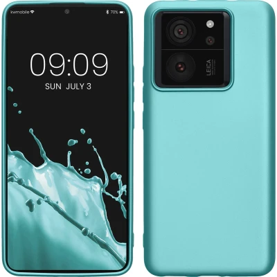 Afbeelding van kwmobile telefoonhoesje geschikt voor Xiaomi 13T / Pro Hoesje smartphone Back cover in metallic mintgroen